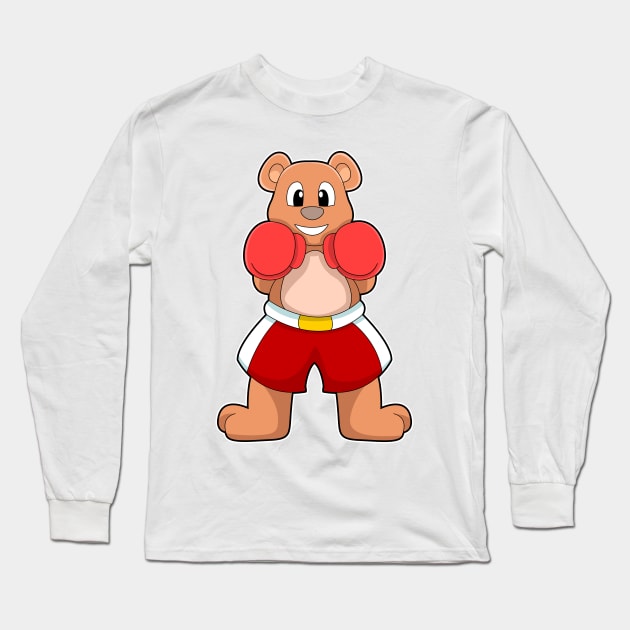 Bear as Boxer with Boxing gloves Long Sleeve T-Shirt by Markus Schnabel